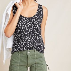 Dolan Leopard Mixed Media Tank SZ XS